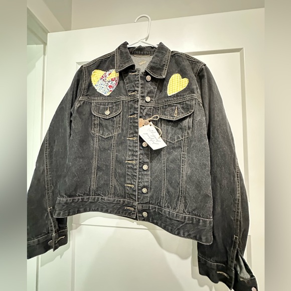 Chic Black Jacket with Heart Accents